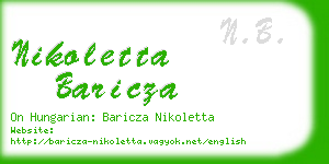 nikoletta baricza business card